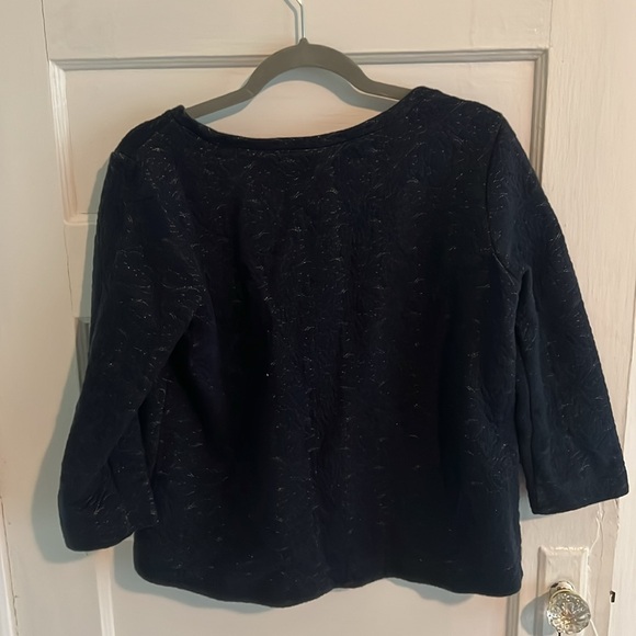 Navy with gold threading high-low sweatshirt - Picture 3 of 3